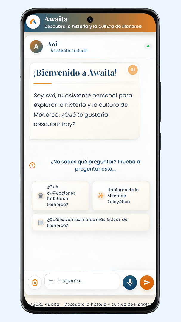 AI chat about Menorca's history and culture